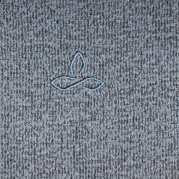 Prana Tunic Sweater Womens Large Heathered Blue Embroidered Logo Cotton Blend - Picture 3 of 5